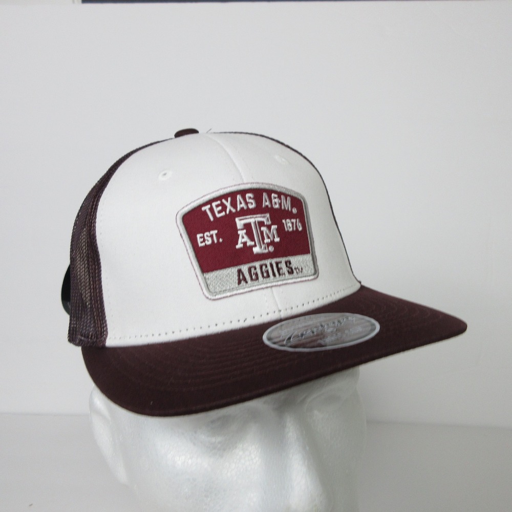 Zephyr Texas A&M Aggies Logo Trucker Hat Cap Adjustable Snapback Maroon White